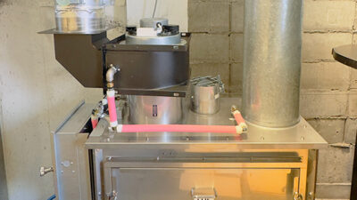 ピッツェリア様への「ススとり君」入替工事：香川県高松市